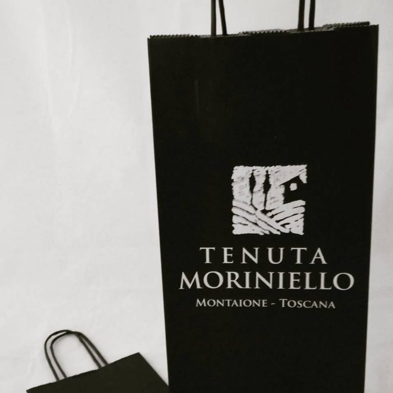 50 Sacchetti In Carta Per Bottiglie Di Vino - 12+8,5x39 Cm, Nero, Con Manici